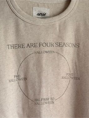 aerie Halloween Graphic Sweatshirt with 'There Are Four Seasons' Print 🎃👻💀